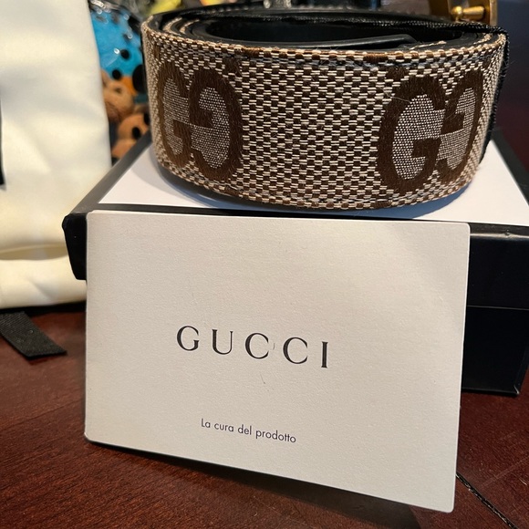 Gucci Gold and Brown Men's Belt - Picture 2 of 15